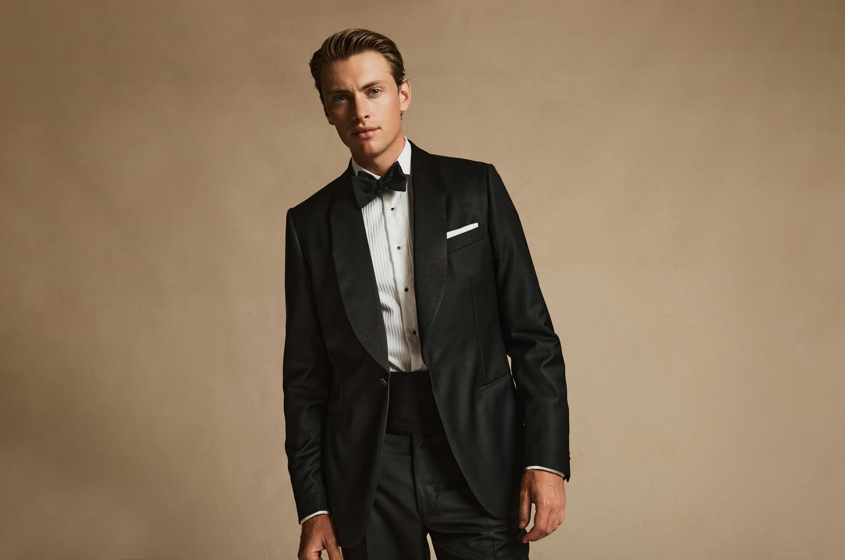 Pierre Black Wool Tuxedo Suit